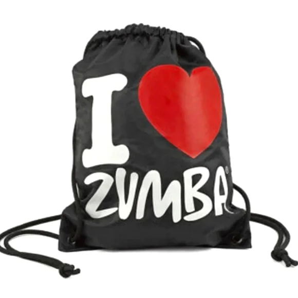 Zumba Fitness | Bags | I Love Heart Zumba Black Drawstring 